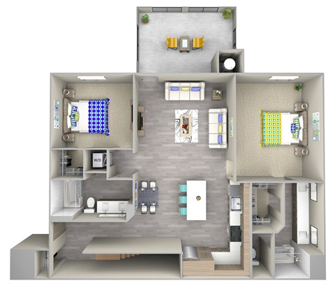 hightide 4.1 Floor Plan at Las Positas Apartments, Camarillo, California